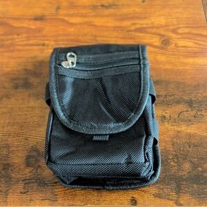 Compact Black Nylon Utility Pouch